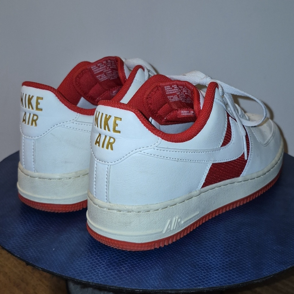 Nike Air Force '07 1 Sail/University Red AF1 Men's Basket Ball sz. 8.5 (#1715) - Picture 7 of 16